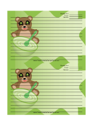 Teddy Bears Green Recipe Card