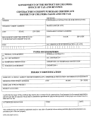 Form Otr-553 - Contractor's Exempt Purchase Certificate - District Of Columbia Sales And Use Tax