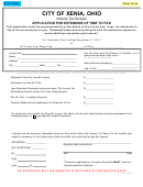 Application For Extension Of Time To File - City Of Xenia, Ohio - 2011