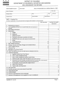 Insurance Tax Return Form - Life And Health Insurer - Distirct Of Columbia Department Of Insurance,securities And Banking - 2011