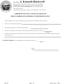 Form 130-lps - Certificate Of Cancellation Of Disclaimer Of General Partner Status - Ohio Secretary Of State