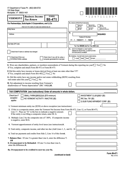 form-bi-471-vermont-business-income-tax-return-2013-printable-pdf