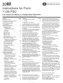 Instructions For Form 1120-fsc - 2002