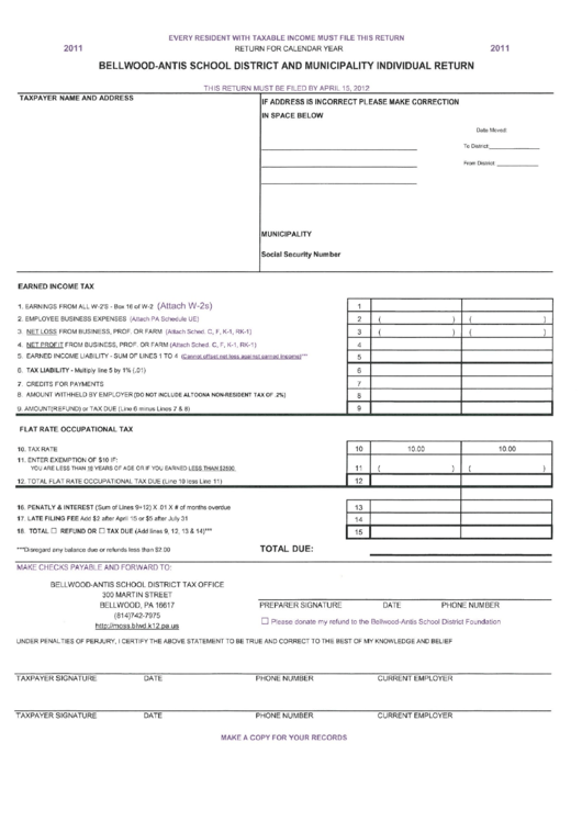 BellwoodAntis Scholl District And Municipality Individual Return