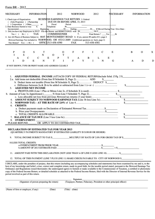 sample partnership tax return