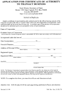Application For Certificate Of Authority To Transact Business - Nebraska Secretary Of State Printable pdf