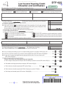 Form Dtf-625 - Low-income Housing Credit Allocation And Certification