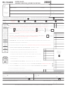 Form Ri-1040s - Resident Individual Income Tax Return - 2008 Printable pdf