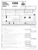 Form 40 - Oregon Individual Income Tax Return - 1999
