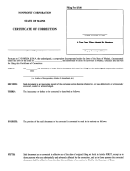 Form Mnpca-12 - Certificate Of Correction - Maine Secretary Of State Printable pdf