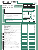 Form 511nr - State Of Oklahoma Income Tax Return - 2002