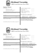 Local Services Tax Form - Richland Township - 2009