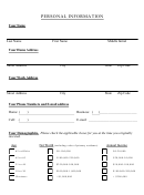 Personal Information Form - Utah Division Of Securities