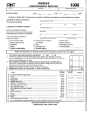 Form K-40h - Schedule Rnt - Certification Of Rent Paid - 1998