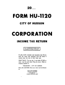 Instructions For Form Hu-1120 - City Of Hudson Corporation Income Tax Return