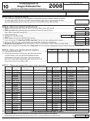Form 10 - Underpayment Of Oregon Estimated Tax - 2008