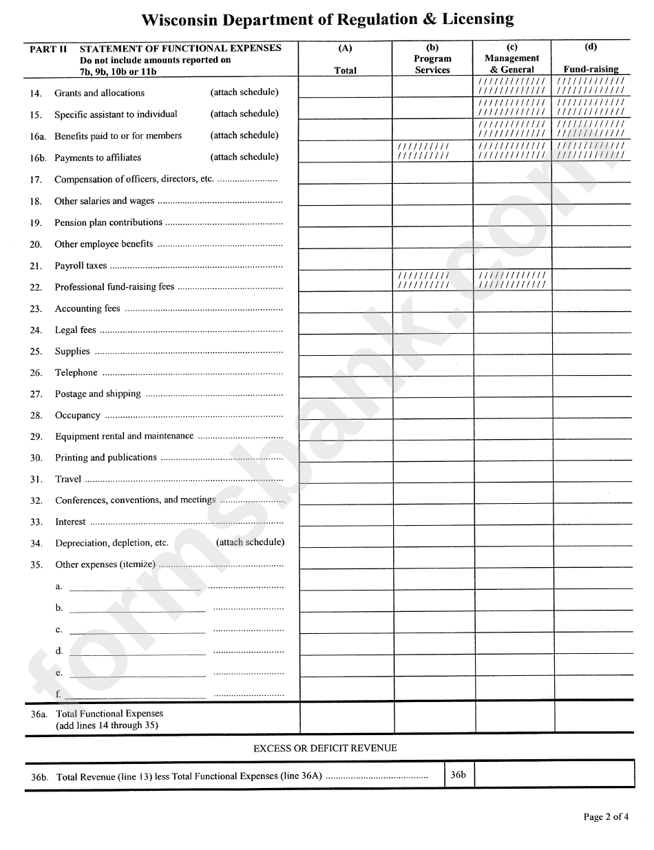 Form #308 - Charitable Organization Annual Report - Wisconsin Department Of Regulation & Licensing