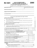 Form Ri-1041 - State Of Rhode Island Fiduciary Income Tax Return - 2000