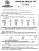 Instructions For Form Rtc-60 - Maryland Renters' Tax Credit - 2002