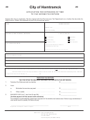 Application For Extension Of Time To File Income Tax Return Form - City Of Hamtramck