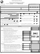 Form Fit-20 - Indiana Financial Institution Tax Return - 2002