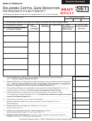 Form 561 Draft - Oklahoma Capital Gain Deduction For Residents - 2011