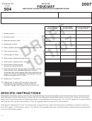 Form 504 Draft - Schedule Nr Draft - Computation Of The Maryland Modification For A Nonresident Fiduciary - 2007