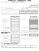 Form Oa - Domestic Oregon Annual Tax Report - 2000