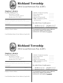 Local Services Tax (Lst) Form - Richland Township - 2014 Printable pdf
