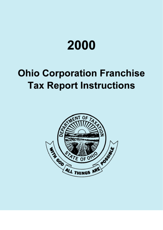 Ohio Corporation Franchise Tax Report Instructions - 2000 Printable pdf