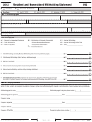 Form 592 - Resident And Nonresident Withholding Statement - 2012