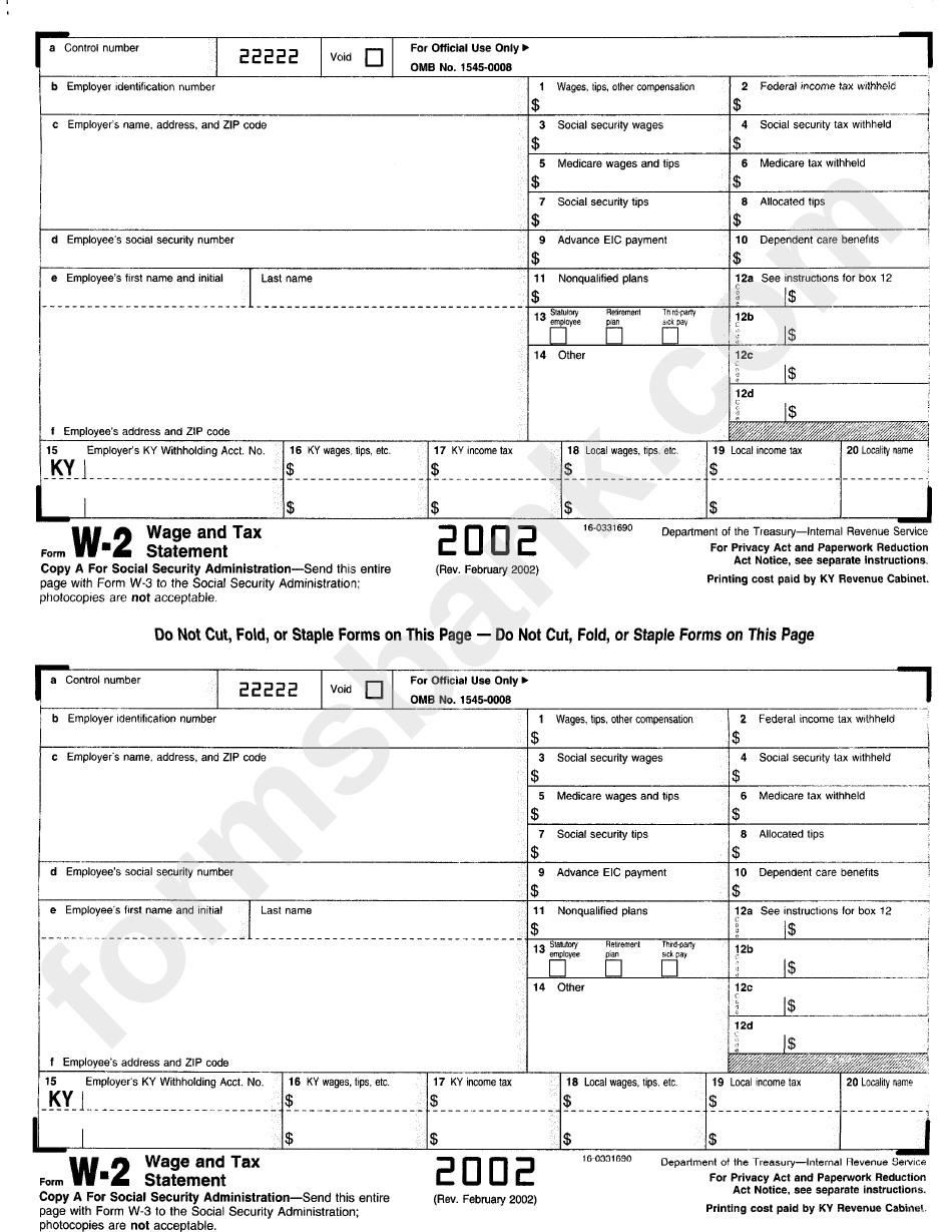 Kansas W2 Form Printable Printable Blank World