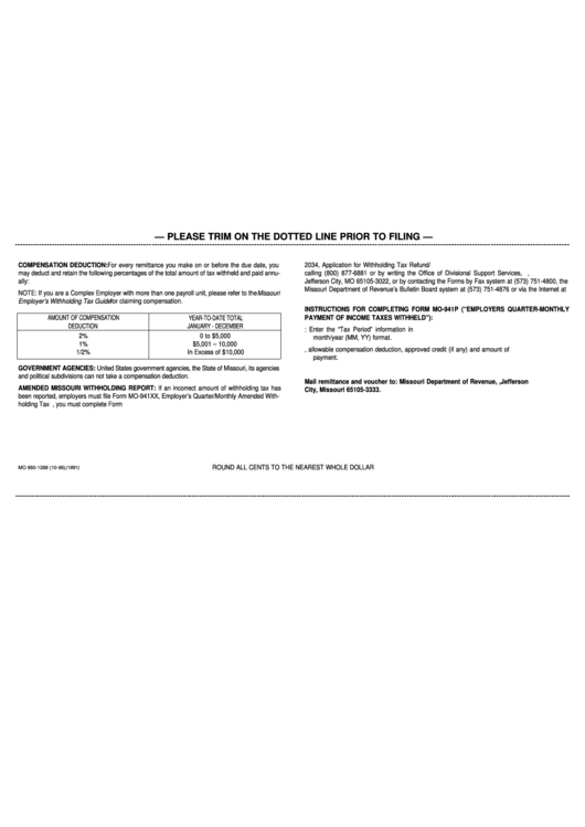 Missouri State Free Printable 941 Form Printable Forms Free Online
