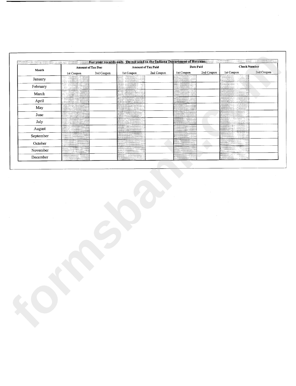 Form St-103p - Prepaid Sales Tax Payments - Indiana Department Of Revenue - 2000