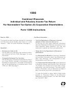 Instructions For Combined Wisconsin Individual And Fiduciary Income Tax Return For Nonresident Tax-option (s) Corporation Shareholders Form 1cns 1998