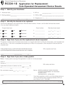 Form Rcoa-18 - Application For Replacement Coin-operated Amusement Device Decals