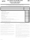 Form 502 Cr - Tax Credits For Income Taxes Paid To Other States - 1999 Printable pdf