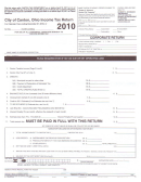 Corporate Return - Ohio Income Tax Return - City Of Canton Income Tax Department Form 2010