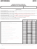 Form Ar1000adj - Individual Income Tax Schedule Of Adjustments - 2015 Printable pdf