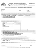 Form Int-2 - Report Of Investment In Project - Alabama Department Of Revenue