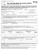 Form Et-141 - New York State Estate Tax Domicile Affidavit - 1990
