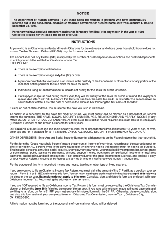 Instructions For Oklahoma City Income Tax Return Printable pdf
