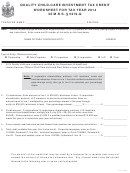Quality Child-care Investment Tax Credit Worksheet For Tax Year 2014