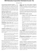 Instructions For Nebraska Corporation Estimated Income Tax - 1999