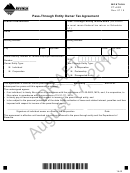 Montana Form Pt-agr Draft - Pass-through Entity Owner Tax Agreement - 2010