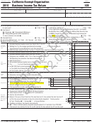 Form 109 Draft - California Exempt Organization Business Income Tax Return - 2010 Printable pdf