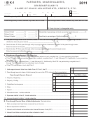 Form Id K-1 Draft - Partner's, Shareholder's, Or Beneficiary's Share Of Idaho Adjustments, Credits, Etc. - 2011