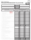 Form 574 Draft - Resident/nonresident Allocation - 2016 Printable pdf