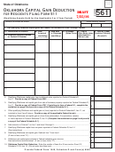 Form 561 Draft - Oklahoma Capital Gain Deduction For Residents - 2016 Printable pdf