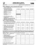 Fillable Form 37 - Underpayment Of Oregon Corporation Estimated Tax - 1998 Printable pdf